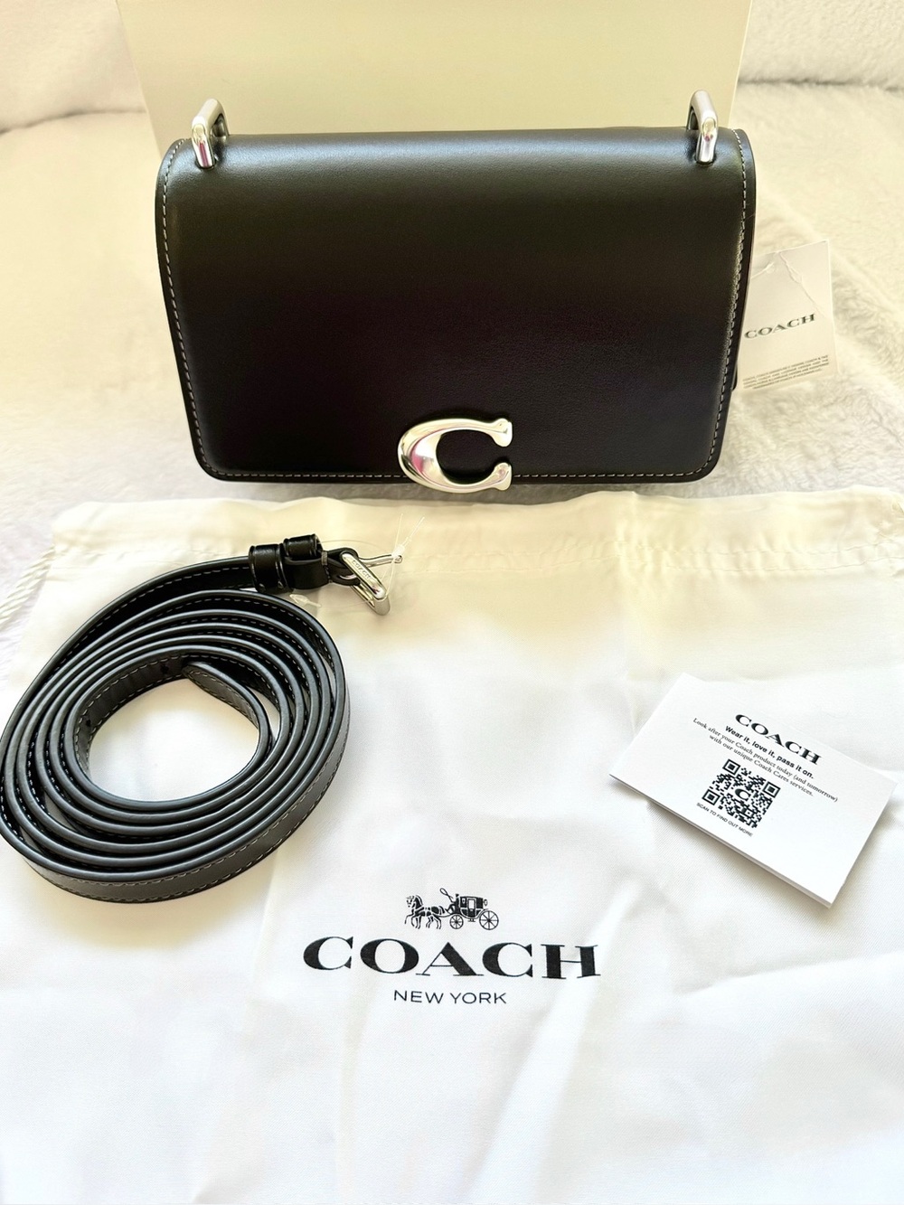 NWT Coach Bandit Crossbody Black Leather CD724